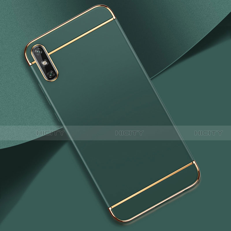 Carcasa Bumper Lujo Marco de Metal y Plastico Funda M02 para Huawei Enjoy 10e Verde
