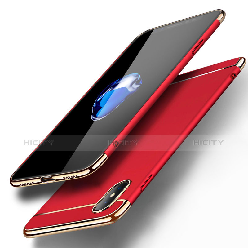 Carcasa Bumper Lujo Marco de Metal y Plastico Funda M05 para Apple iPhone X
