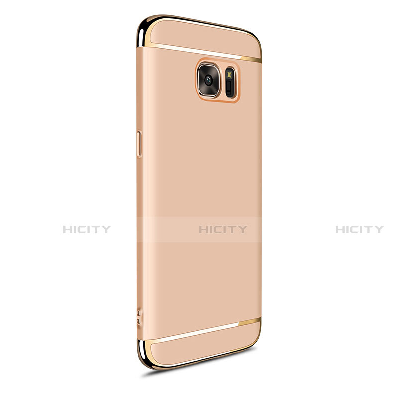 Carcasa Bumper Lujo Marco de Metal y Plastico Funda M05 para Samsung Galaxy S7 Edge G935F Oro