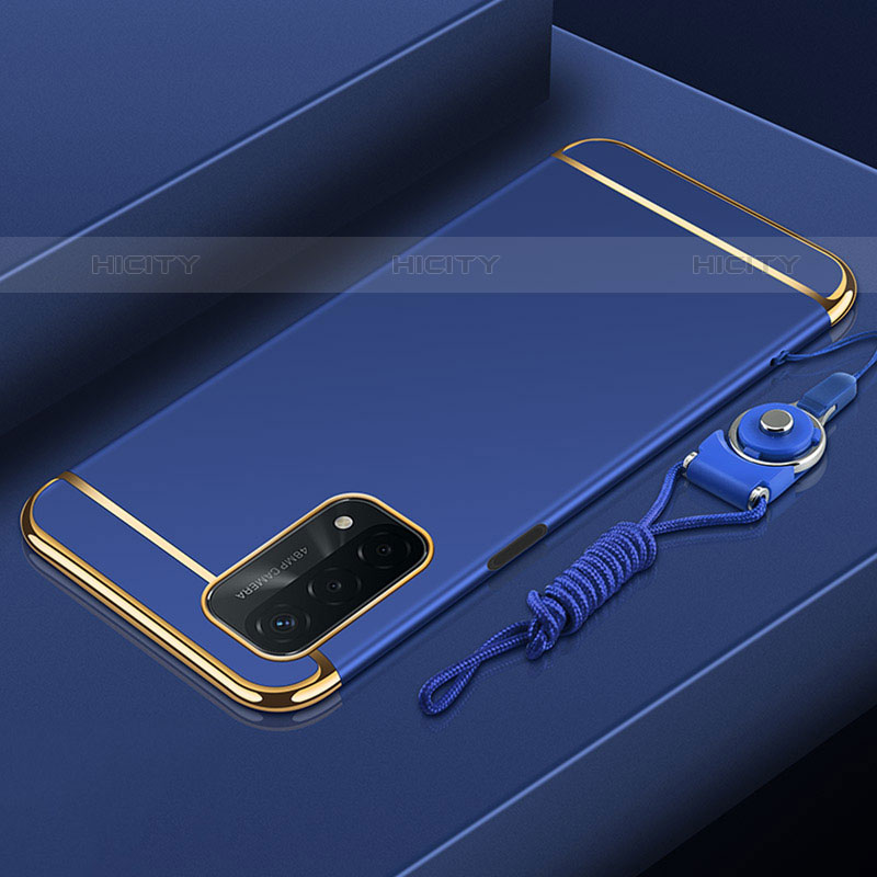 Carcasa Bumper Lujo Marco de Metal y Plastico Funda P01 para OnePlus Nord N200 5G Azul