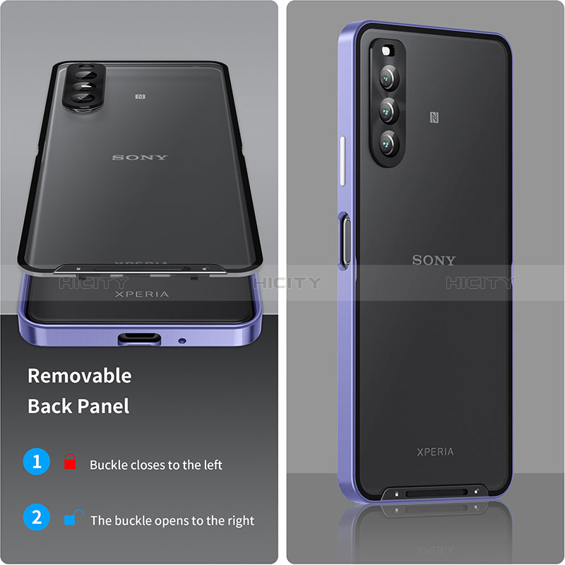 Carcasa Bumper Lujo Marco de Metal y Plastico Funda para Sony Xperia 10 IV