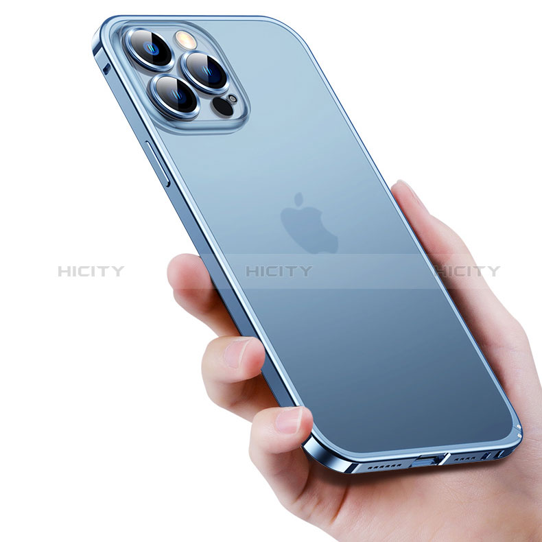 Carcasa Bumper Lujo Marco de Metal y Plastico Funda QC3 para Apple iPhone 13