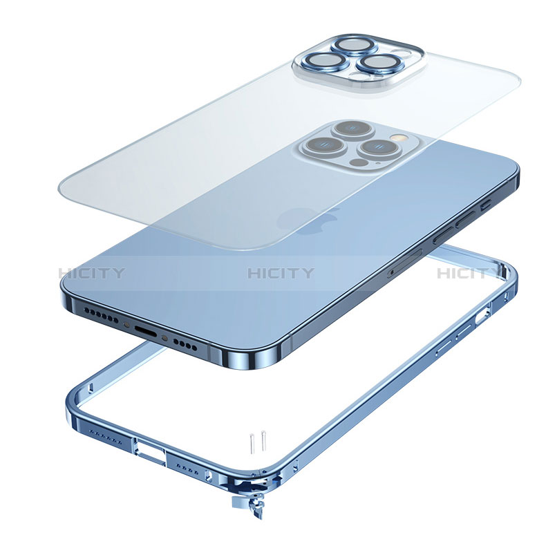 Carcasa Bumper Lujo Marco de Metal y Plastico Funda QC3 para Apple iPhone 13 Pro Max