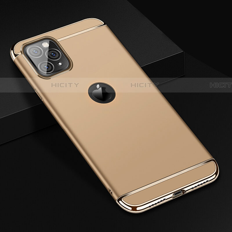 Carcasa Bumper Lujo Marco de Metal y Plastico Funda T01 para Apple iPhone 11 Pro Max Oro