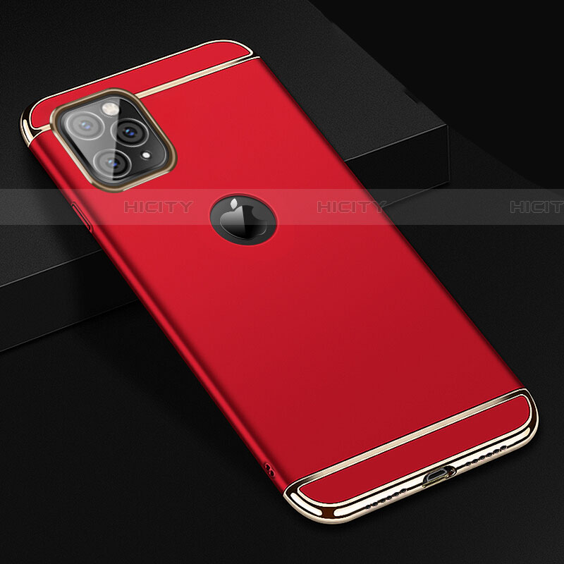 Carcasa Bumper Lujo Marco de Metal y Plastico Funda T01 para Apple iPhone 11 Pro Max Rojo