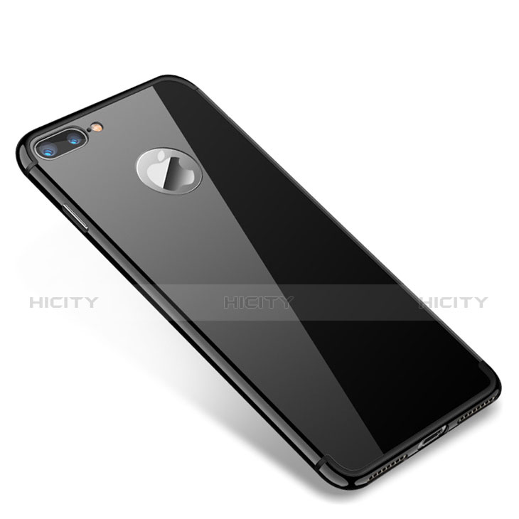 Carcasa Bumper Lujo Marco de Metal y Plastico Funda T01 para Apple iPhone 8 Plus Negro