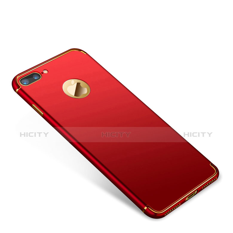 Carcasa Bumper Lujo Marco de Metal y Plastico Funda T01 para Apple iPhone 8 Plus Rojo