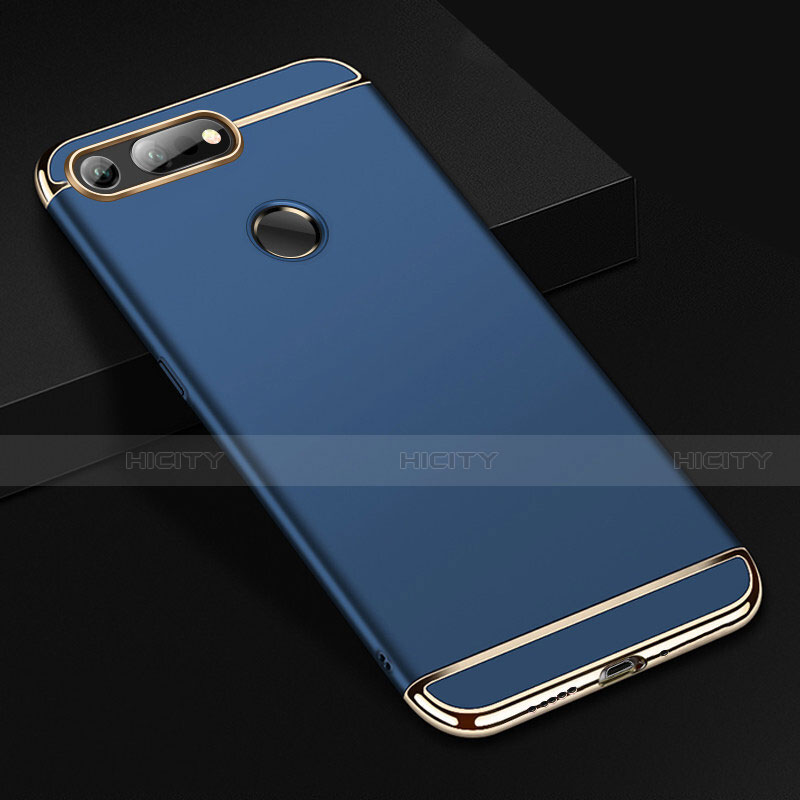 Carcasa Bumper Lujo Marco de Metal y Plastico Funda T01 para Huawei Honor View 20 Azul