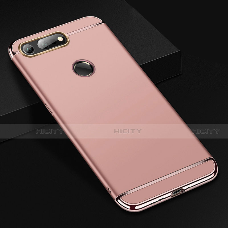 Carcasa Bumper Lujo Marco de Metal y Plastico Funda T01 para Huawei Honor View 20 Oro Rosa