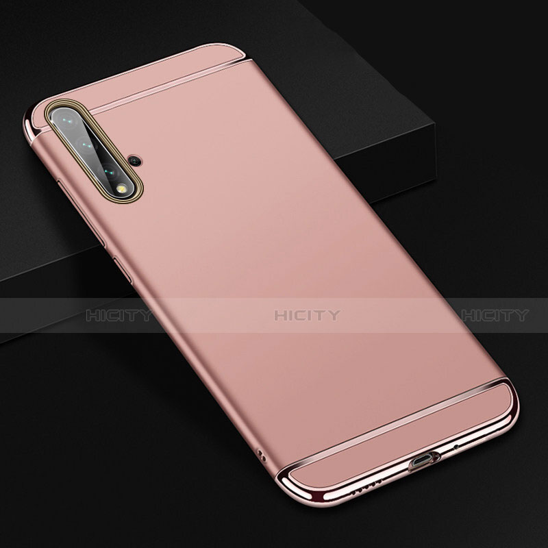 Carcasa Bumper Lujo Marco de Metal y Plastico Funda T01 para Huawei Nova 5 Oro Rosa
