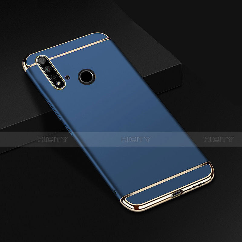 Carcasa Bumper Lujo Marco de Metal y Plastico Funda T01 para Huawei Nova 5i Azul