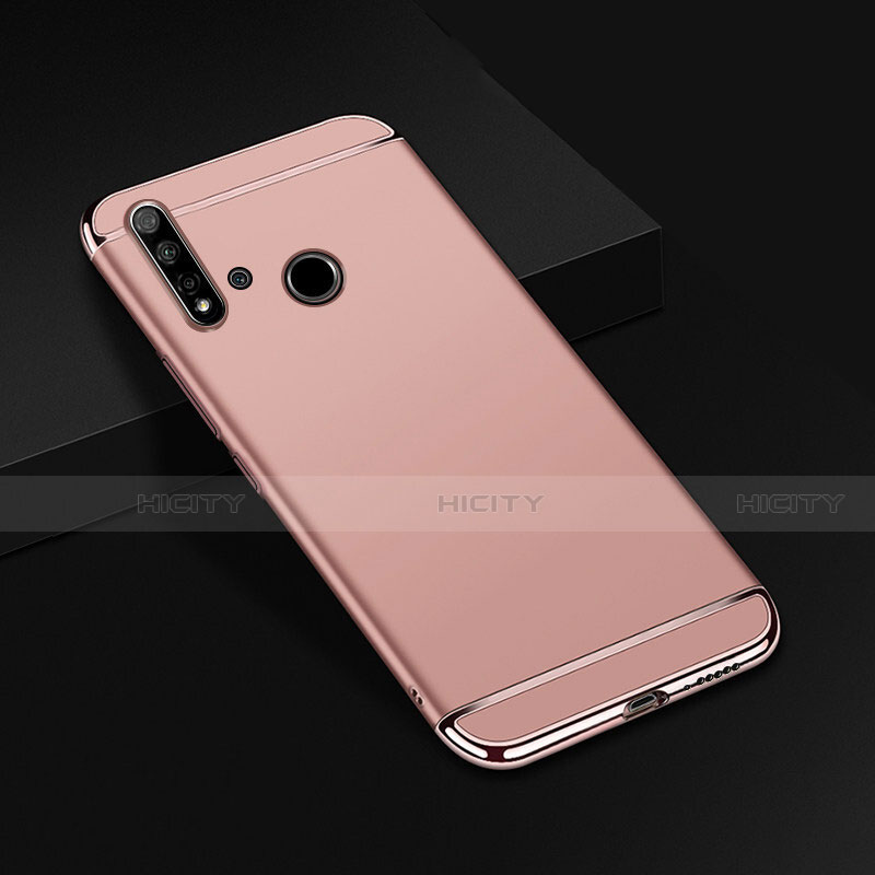 Carcasa Bumper Lujo Marco de Metal y Plastico Funda T01 para Huawei Nova 5i Oro Rosa