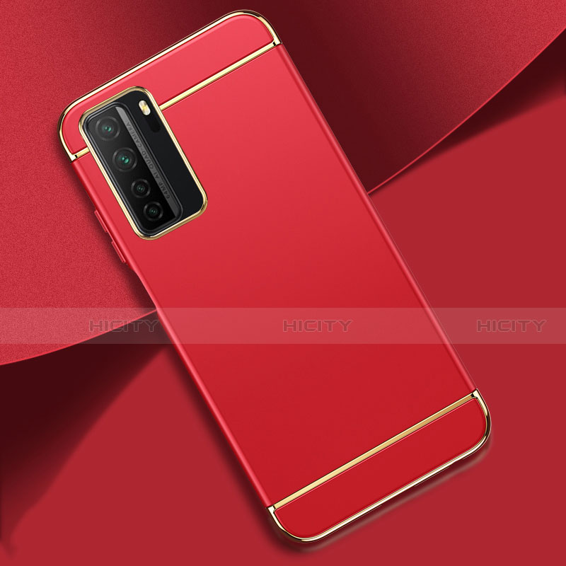 Carcasa Bumper Lujo Marco de Metal y Plastico Funda T01 para Huawei Nova 7 SE 5G Rojo