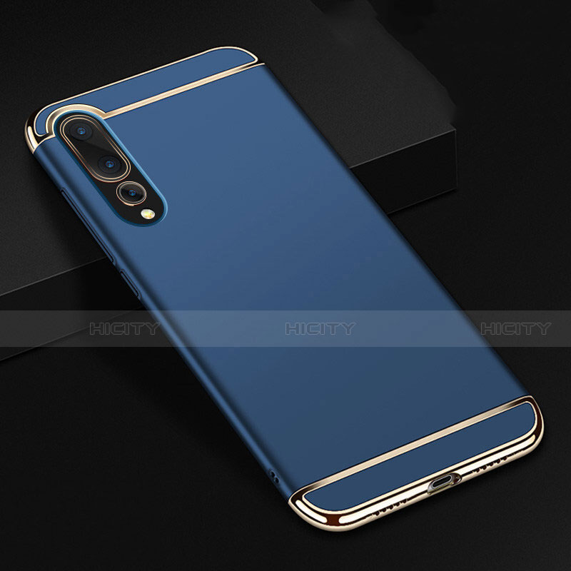 Carcasa Bumper Lujo Marco de Metal y Plastico Funda T01 para Huawei P20 Pro Azul