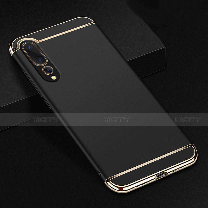 Carcasa Bumper Lujo Marco de Metal y Plastico Funda T01 para Huawei P20 Pro Negro