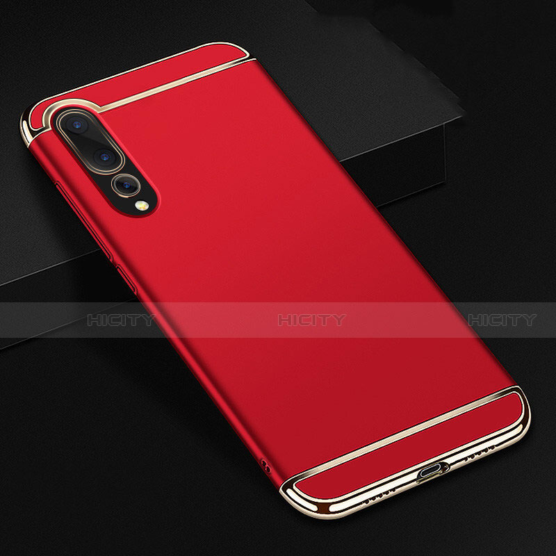 Carcasa Bumper Lujo Marco de Metal y Plastico Funda T01 para Huawei P20 Pro Rojo