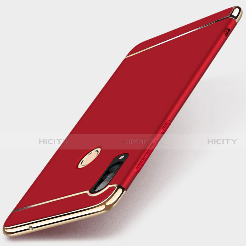 Carcasa Bumper Lujo Marco de Metal y Plastico Funda T01 para Huawei P30 Lite New Edition Rojo