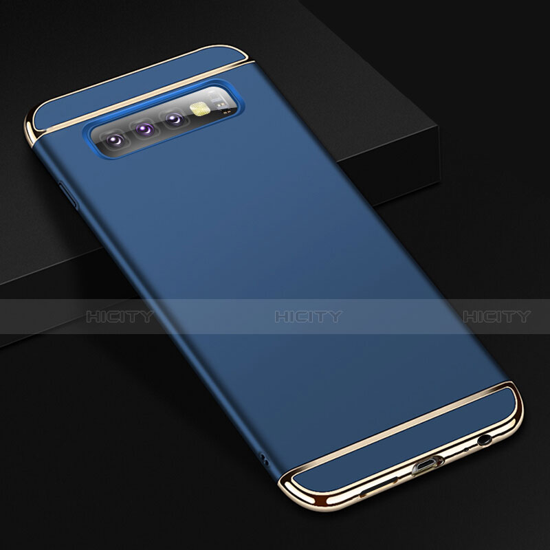 Carcasa Bumper Lujo Marco de Metal y Plastico Funda T01 para Samsung Galaxy S10 5G Azul