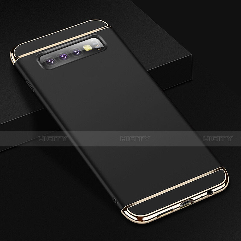 Carcasa Bumper Lujo Marco de Metal y Plastico Funda T01 para Samsung Galaxy S10 5G Negro