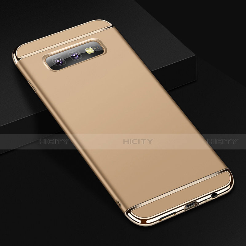 Carcasa Bumper Lujo Marco de Metal y Plastico Funda T01 para Samsung Galaxy S10e Oro