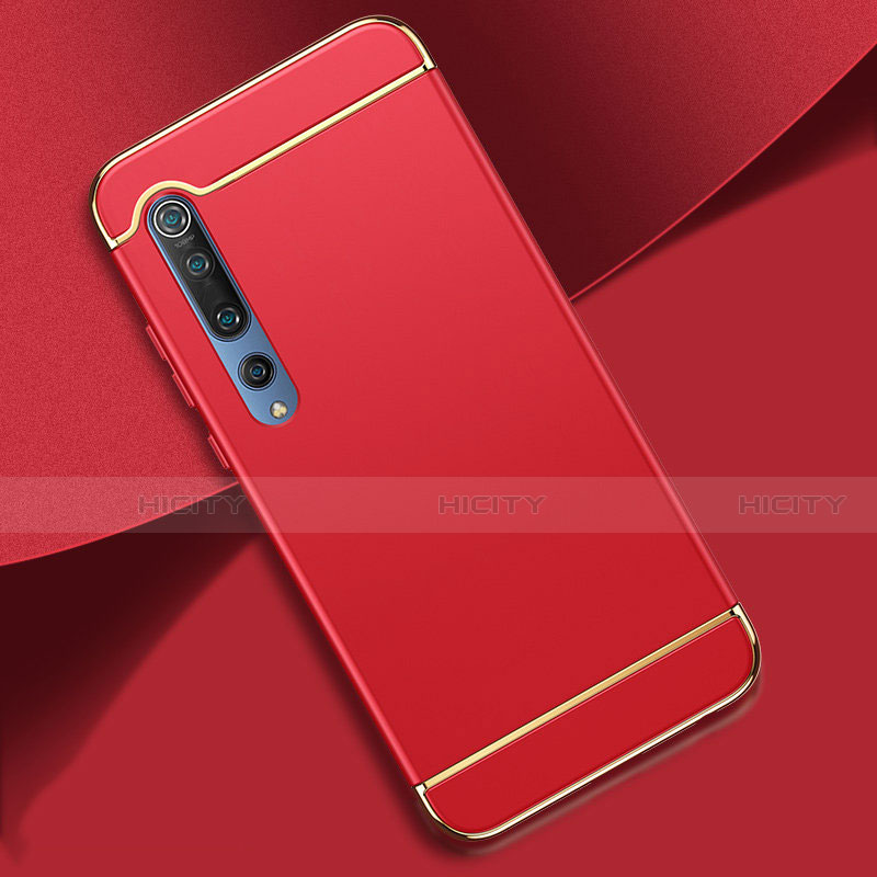 Carcasa Bumper Lujo Marco de Metal y Plastico Funda T01 para Xiaomi Mi 10 Rojo