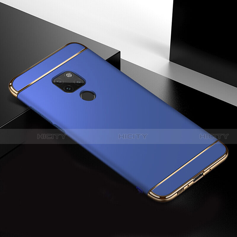 Carcasa Bumper Lujo Marco de Metal y Plastico Funda T02 para Huawei Mate 20 Azul