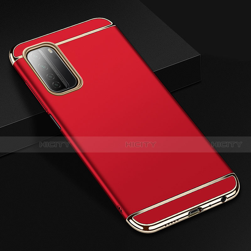 Carcasa Bumper Lujo Marco de Metal y Plastico Funda T02 para Huawei Nova 7 SE 5G Rojo