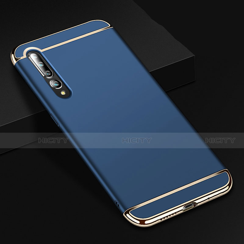 Carcasa Bumper Lujo Marco de Metal y Plastico Funda T02 para Xiaomi Mi 10 Pro Azul