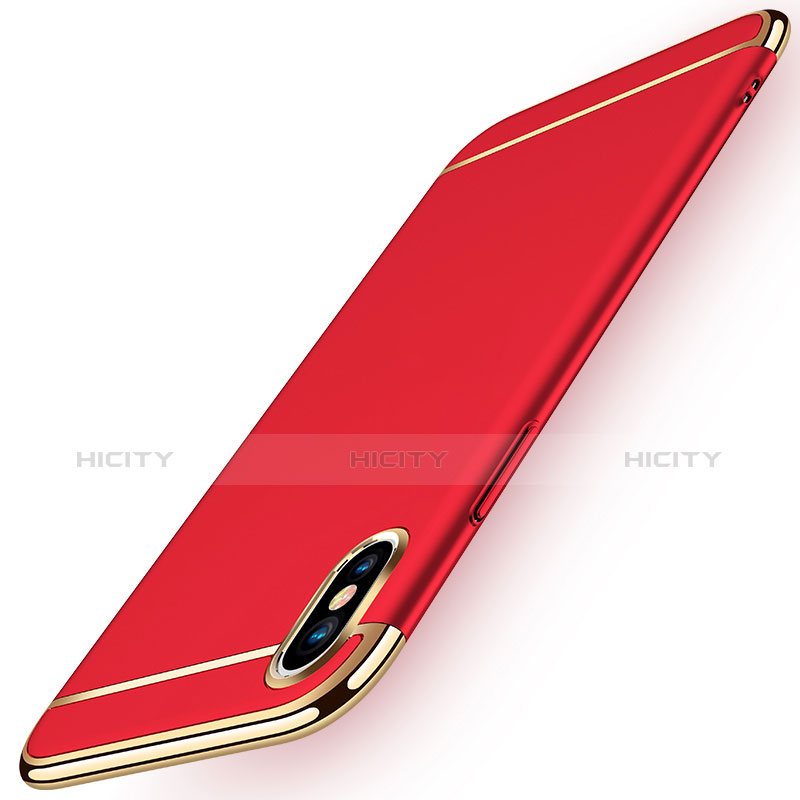 Carcasa Bumper Lujo Marco de Metal y Plastico M01 para Apple iPhone Xs Rojo