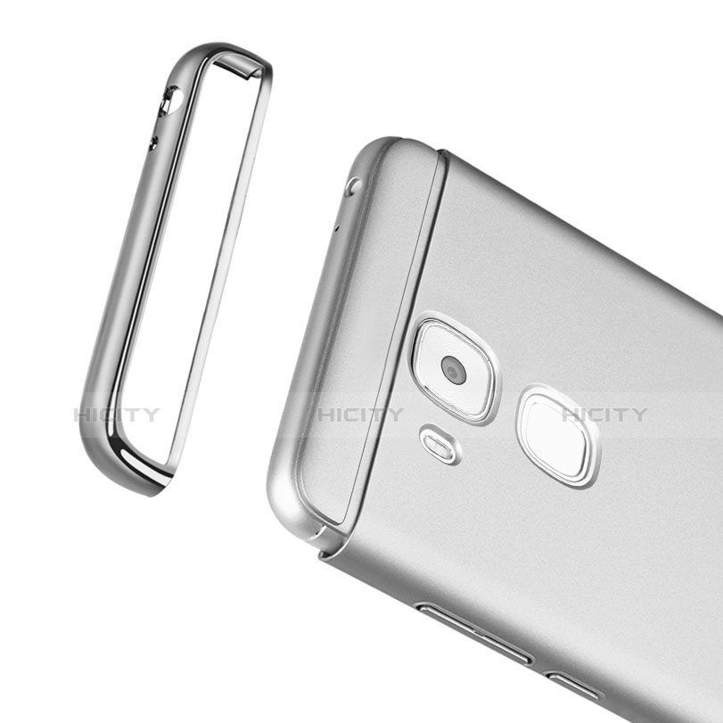 Carcasa Bumper Lujo Marco de Metal y Plastico M01 para Huawei G9 Plus Plata