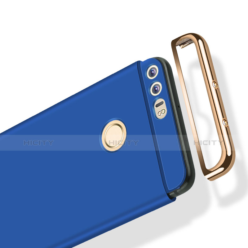 Carcasa Bumper Lujo Marco de Metal y Plastico M01 para Huawei Honor 8 Azul