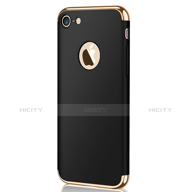 Carcasa Bumper Lujo Marco de Metal y Plastico M02 para Apple iPhone 7 Negro