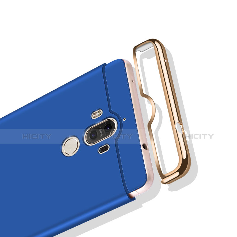 Carcasa Bumper Lujo Marco de Metal y Plastico M02 para Huawei Mate 9 Azul