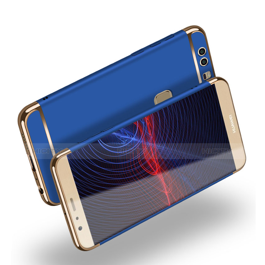 Carcasa Bumper Lujo Marco de Metal y Plastico M02 para Huawei P9 Plus Azul