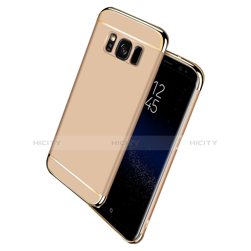 Carcasa Bumper Lujo Marco de Metal y Plastico M02 para Samsung Galaxy S8 Oro