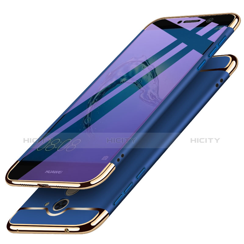 Carcasa Bumper Lujo Marco de Metal y Plastico para Huawei Enjoy 7 Plus Azul