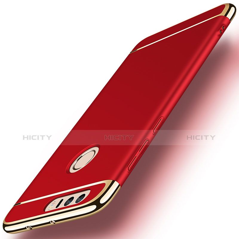 Carcasa Bumper Lujo Marco de Metal y Plastico para Huawei Honor 8 Rojo