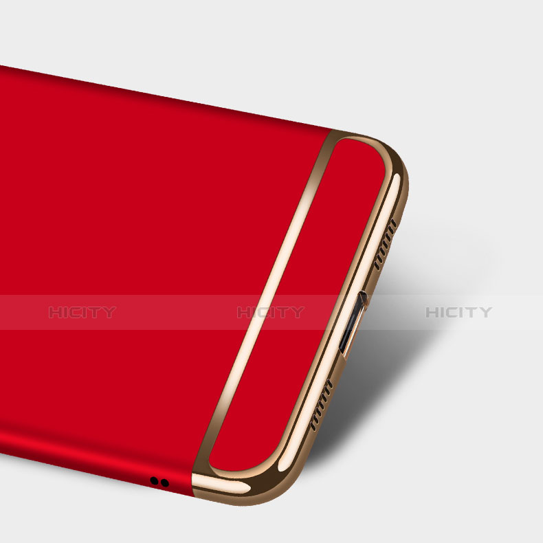 Carcasa Bumper Lujo Marco de Metal y Plastico para Huawei Honor V8 Rojo
