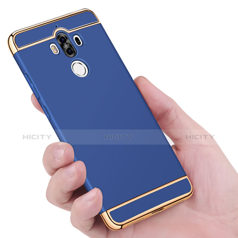 Carcasa Bumper Lujo Marco de Metal y Plastico para Huawei Mate 9 Azul