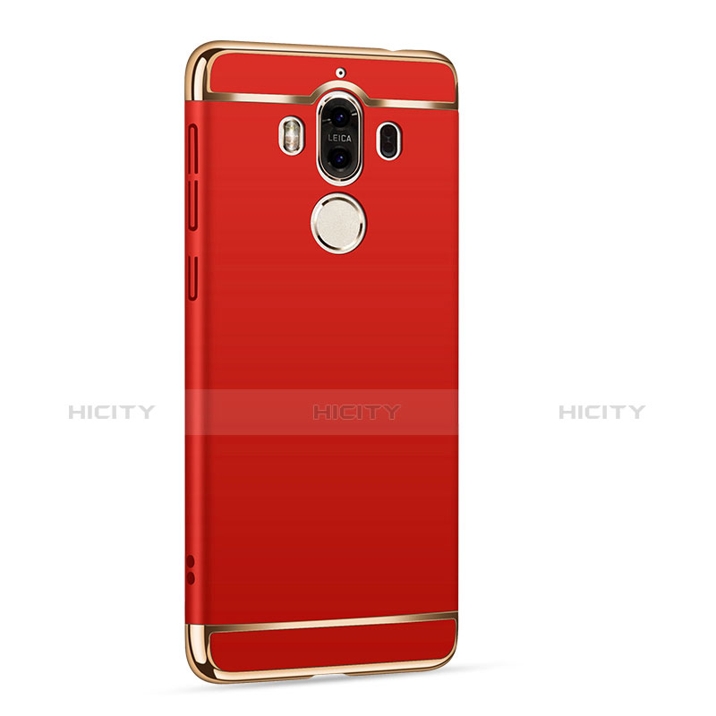 Carcasa Bumper Lujo Marco de Metal y Plastico para Huawei Mate 9 Rojo