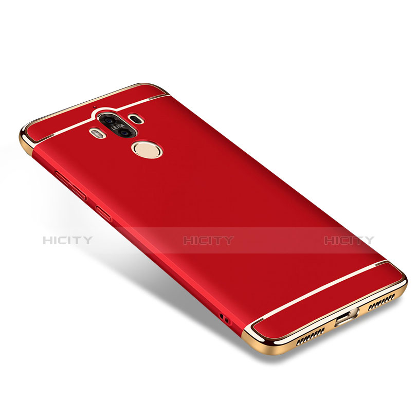 Carcasa Bumper Lujo Marco de Metal y Plastico para Huawei Mate 9 Rojo