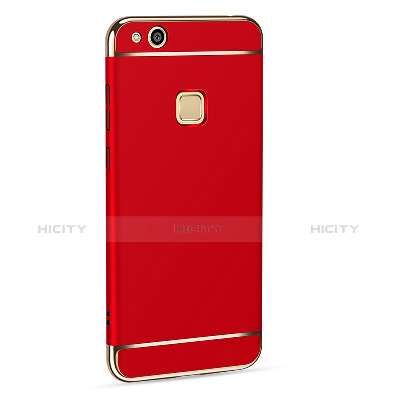 Carcasa Bumper Lujo Marco de Metal y Plastico para Huawei P8 Lite (2017) Rojo