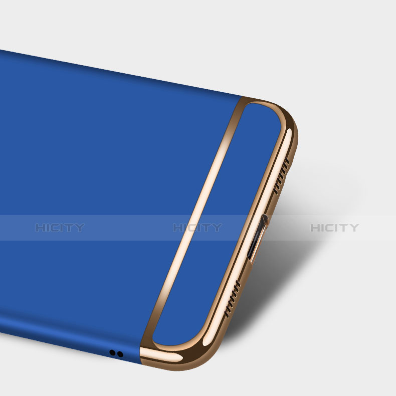 Carcasa Bumper Lujo Marco de Metal y Plastico para Huawei Y7 Prime Azul