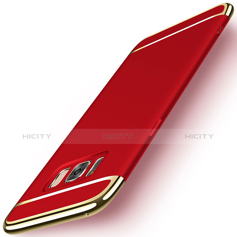 Carcasa Bumper Lujo Marco de Metal y Plastico para Samsung Galaxy S8 Plus Rojo