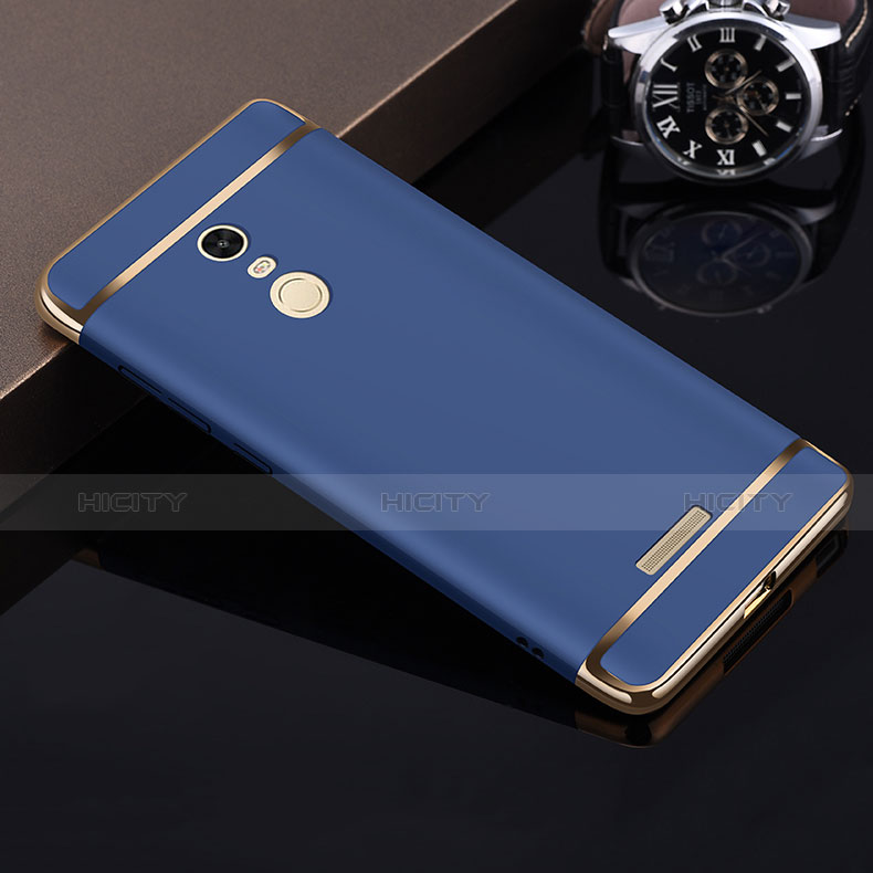 Carcasa Bumper Lujo Marco de Metal y Plastico para Xiaomi Redmi Note 3 MediaTek Azul