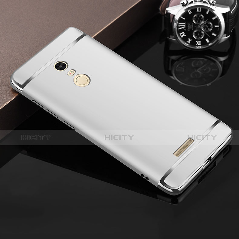 Carcasa Bumper Lujo Marco de Metal y Plastico para Xiaomi Redmi Note 3 MediaTek Plata
