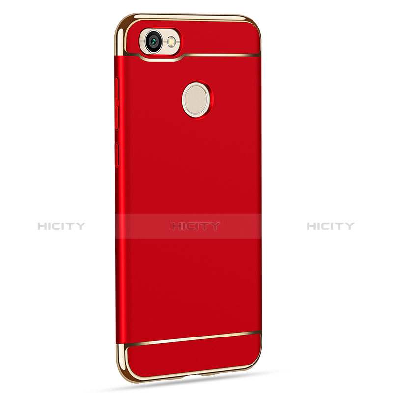 Carcasa Bumper Lujo Marco de Metal y Plastico para Xiaomi Redmi Note 5A Prime Rojo