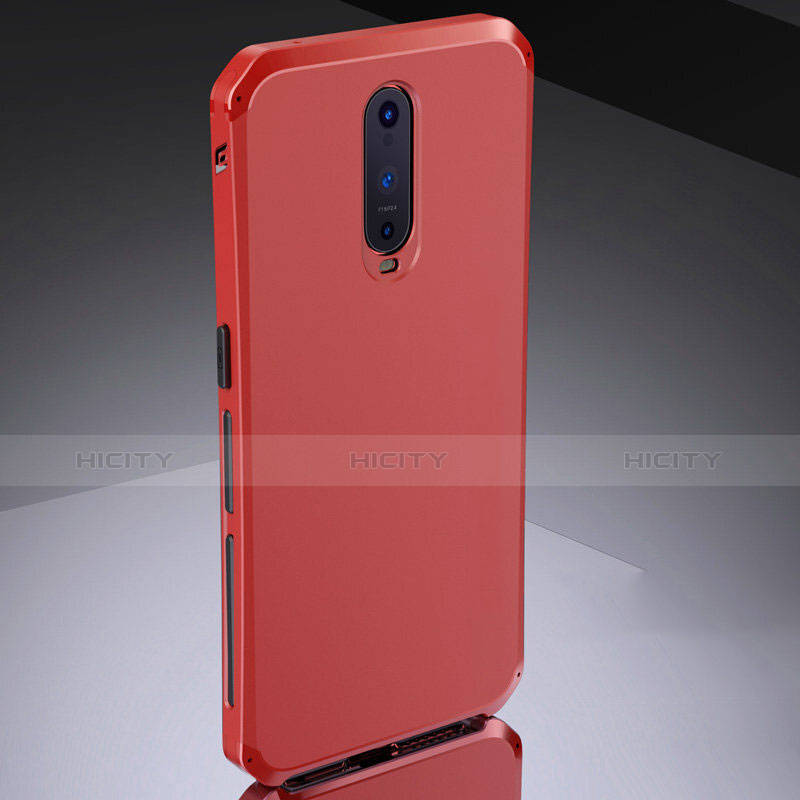 Carcasa Bumper Lujo Marco de Metal y Silicona Funda M02 para Oppo R17 Pro Rojo