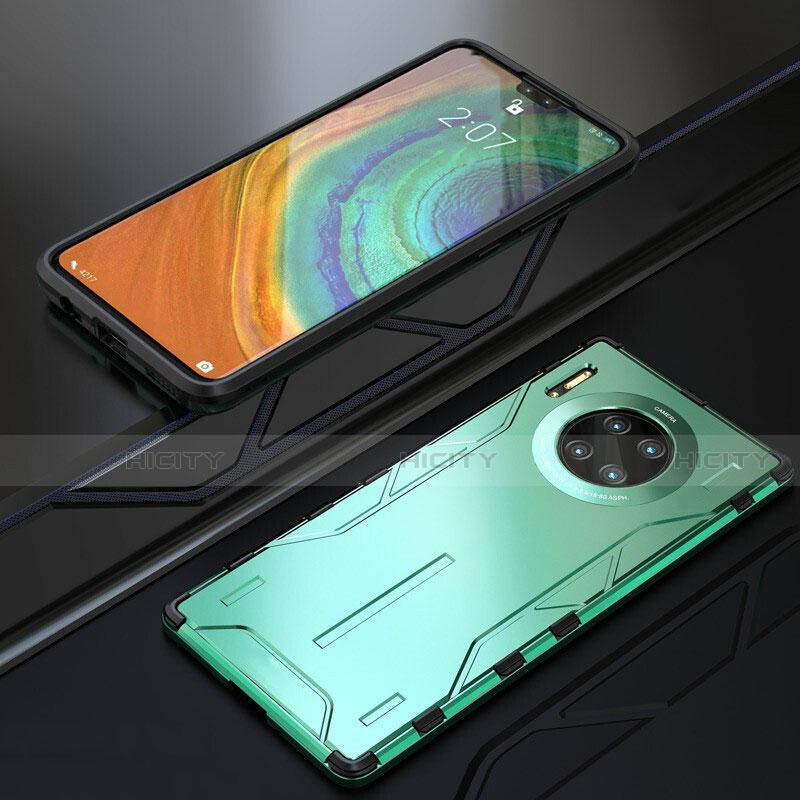 Carcasa Bumper Lujo Marco de Metal y Silicona Funda T01 para Huawei Mate 30 Pro 5G Verde