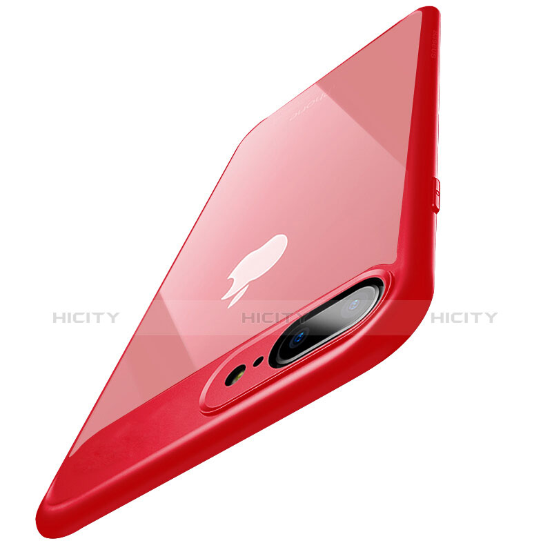 Carcasa Bumper Silicona Transparente B01 para Apple iPhone 7 Plus Rojo